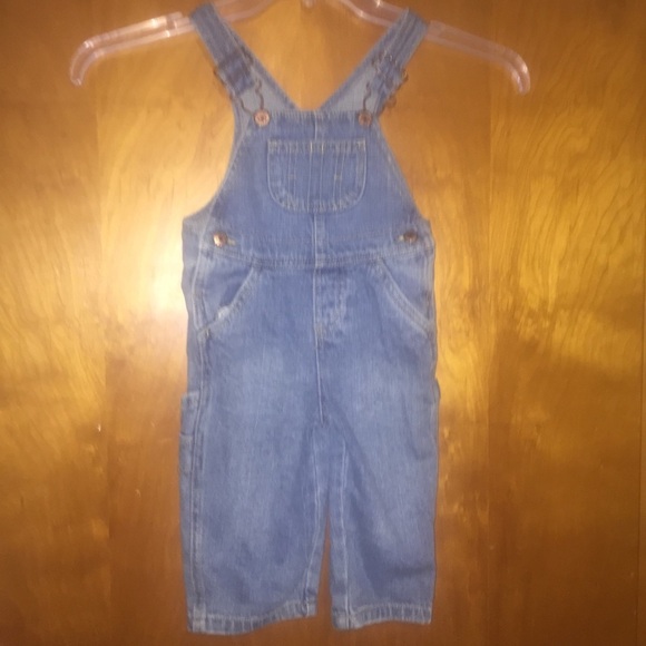 𝅺Levi baby boy jean denim overalls size 18 Months - Picture 1 of 3